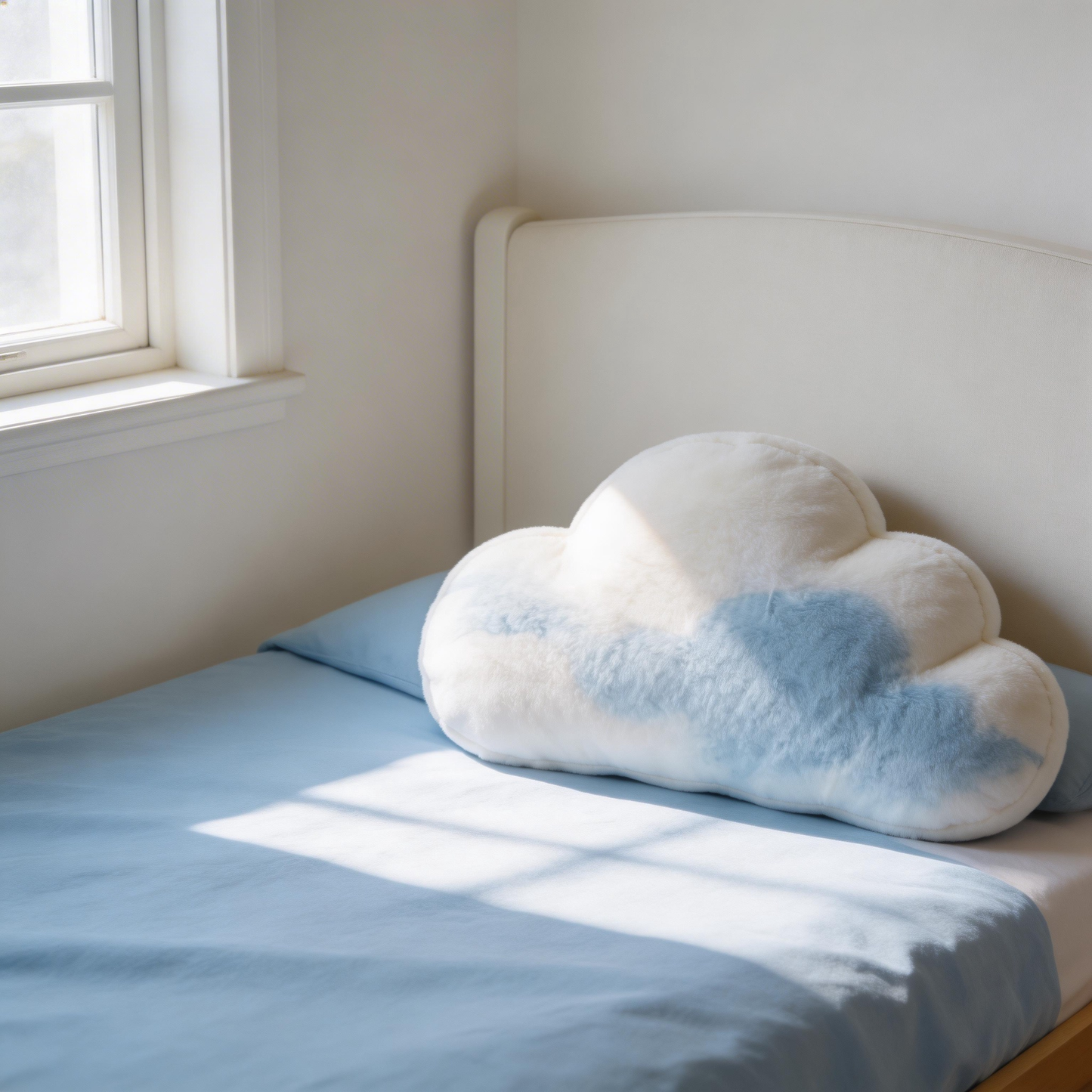 Dreamy Cloud Pillow | Soft Plush Fabric | Cozy Bedtime Accessory | Perfect Gift for Kids & Dreamers | Serene Blue and White Colors