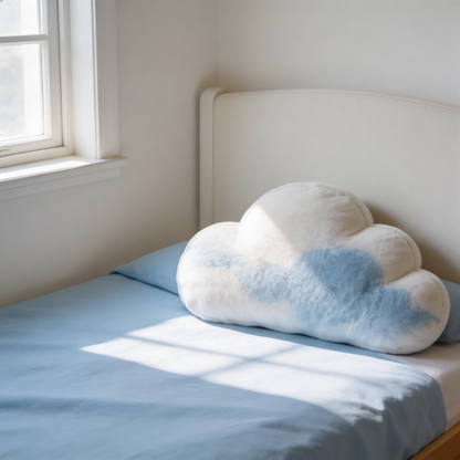 Dreamy Cloud Pillow | Soft Plush Fabric | Cozy Bedtime Accessory | Perfect Gift for Kids & Dreamers | Serene Blue and White Colors