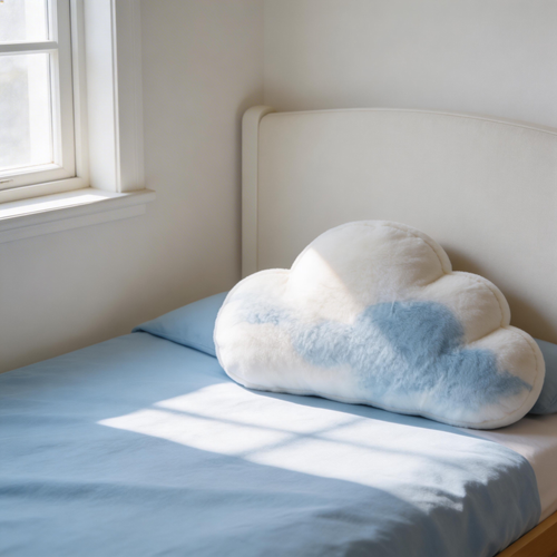 Dreamy Cloud Pillow | Soft Plush Fabric | Cozy Bedtime Accessory | Perfect Gift for Kids & Dreamers | Serene Blue and White Colors