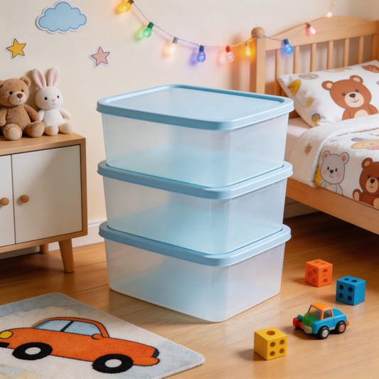 Functional & Durable | Sturdy Plastic | Home or Office Organization | Ideal Gift for Neat Freaks | Sleek Blue Design