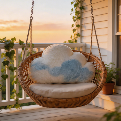 Dreamy Cloud Pillow | Soft Plush Fabric | Cozy Bedtime Accessory | Perfect Gift for Kids & Dreamers | Serene Blue and White Colors
